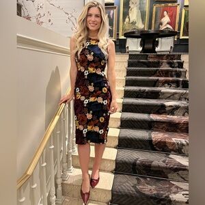 🌸 Alice + Olivia Floral Midi Dress – Size 4 – Romantic & Refined 🌸